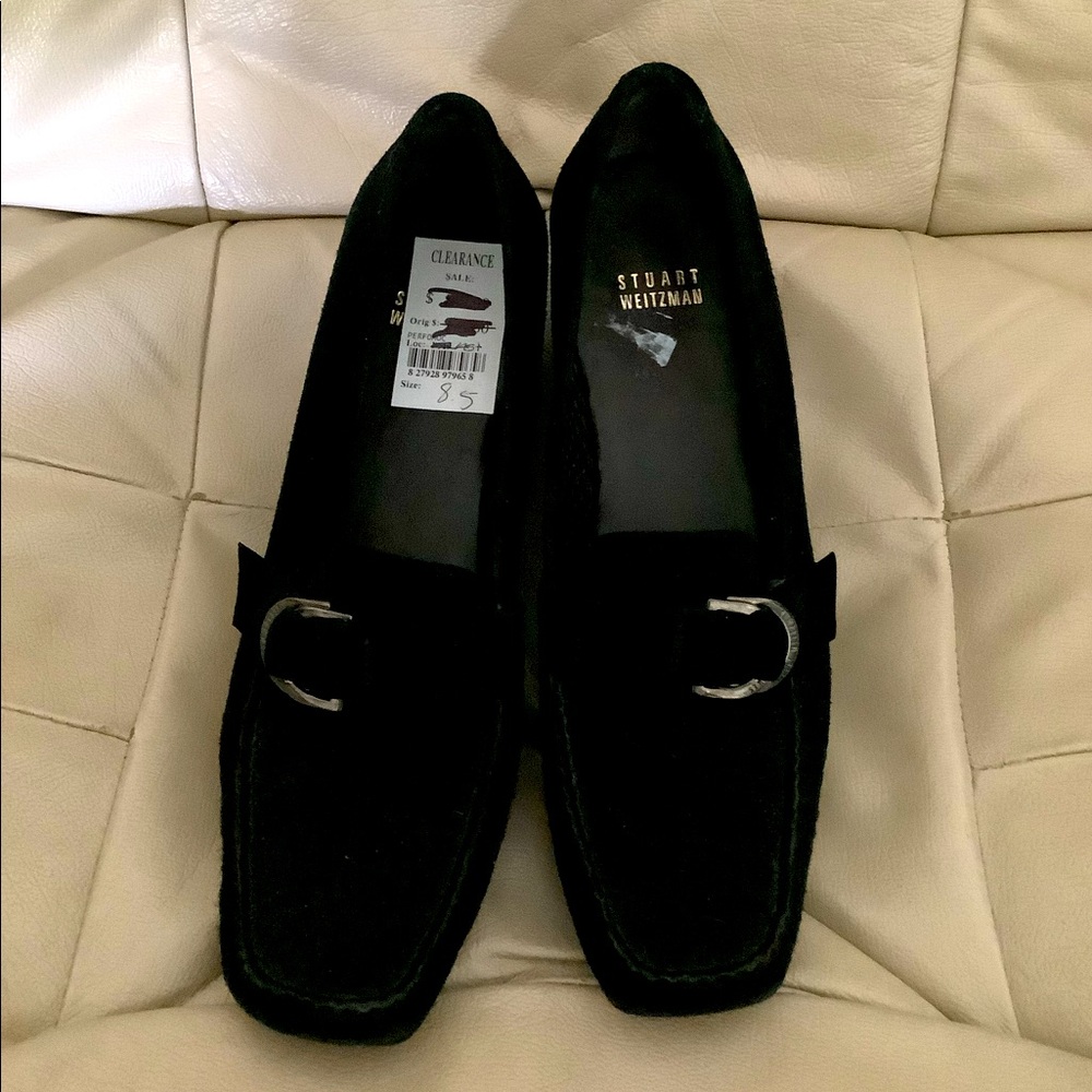 Stuart Weitzman Black Suede Loafers